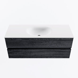 Mondiaz VICA 120cm badmeubel onderkast Antracite 2 lades. Wastafel MOON midden 1 kraangat, kleur Talc.