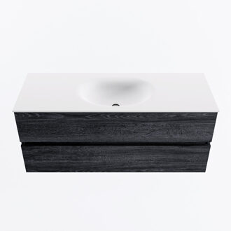 Mondiaz VICA 120cm badmeubel onderkast Antracite 2 lades. Wastafel MOON midden zonder kraangat, kleur Talc.