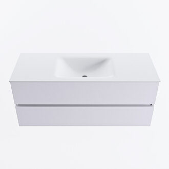 Mondiaz VICA 120cm badmeubel onderkast Cale 2 lades. Wastafel CLOUD midden zonder kraangat, kleur Talc.