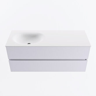 Mondiaz VICA 120cm badmeubel onderkast Cale 2 lades. Wastafel MOON links 1 kraangat, kleur Talc.