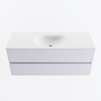 Mondiaz VICA 120cm badmeubel onderkast Cale 2 lades. Wastafel MOON midden 1 kraangat, kleur Talc.