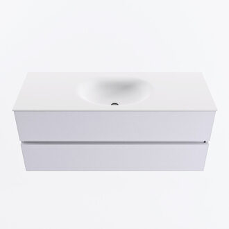 Mondiaz VICA 120cm badmeubel onderkast Cale 2 lades. Wastafel MOON midden zonder kraangat, kleur Talc.