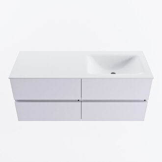 Mondiaz VICA 120cm badmeubel onderkast Cale 4 lades. Wastafel CLOUD rechts 1 kraangat, kleur Talc.