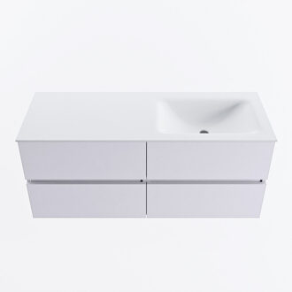 Mondiaz VICA 120cm badmeubel onderkast Cale 4 lades. Wastafel CLOUD rechts zonder kraangat, kleur Talc.