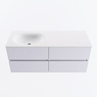 Mondiaz VICA 120cm badmeubel onderkast Cale 4 lades. Wastafel MOON links 1 kraangat, kleur Talc.