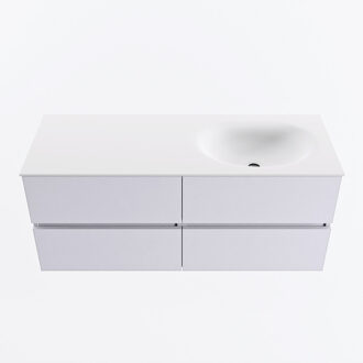 Mondiaz VICA 120cm badmeubel onderkast Cale 4 lades. Wastafel MOON rechts zonder kraangat, kleur Talc.