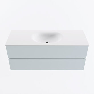Mondiaz VICA 120cm badmeubel onderkast Clay 2 lades. Wastafel MOON midden 1 kraangat, kleur Talc.
