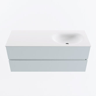 Mondiaz VICA 120cm badmeubel onderkast Clay 2 lades. Wastafel MOON rechts 1 kraangat, kleur Talc.