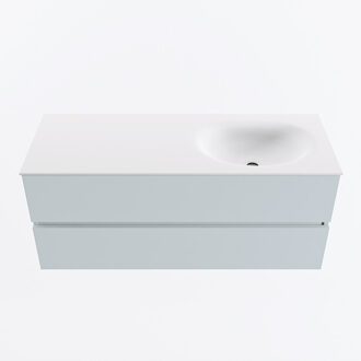 Mondiaz VICA 120cm badmeubel onderkast Clay 2 lades. Wastafel MOON rechts zonder kraangat, kleur Talc.