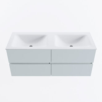 Mondiaz VICA 120cm badmeubel onderkast Clay 4 lades. Wastafel CLOUD dubbel 2 kraangaten, kleur Talc.