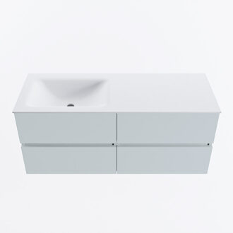 Mondiaz VICA 120cm badmeubel onderkast Clay 4 lades. Wastafel CLOUD links 1 kraangat, kleur Talc.