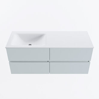 Mondiaz VICA 120cm badmeubel onderkast Clay 4 lades. Wastafel CLOUD links zonder kraangat, kleur Talc.