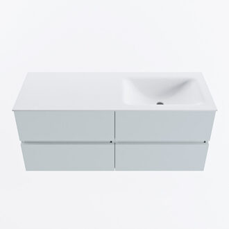 Mondiaz VICA 120cm badmeubel onderkast Clay 4 lades. Wastafel CLOUD rechts 1 kraangat, kleur Talc.