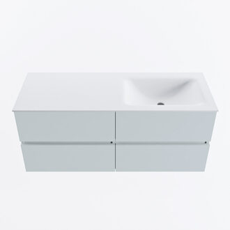 Mondiaz VICA 120cm badmeubel onderkast Clay 4 lades. Wastafel CLOUD rechts zonder kraangat, kleur Talc.