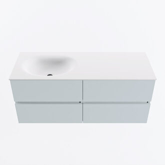 Mondiaz VICA 120cm badmeubel onderkast Clay 4 lades. Wastafel MOON links zonder kraangat, kleur Talc.