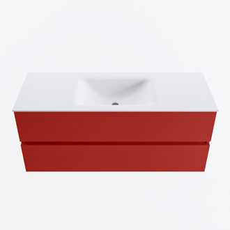 Mondiaz VICA 120cm badmeubel onderkast Fire 2 lades. Wastafel CLOUD midden zonder kraangat, kleur Talc.