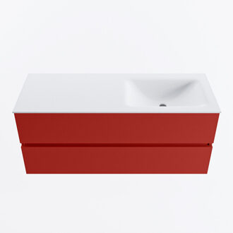 Mondiaz VICA 120cm badmeubel onderkast Fire 2 lades. Wastafel CLOUD rechts zonder kraangat, kleur Talc.