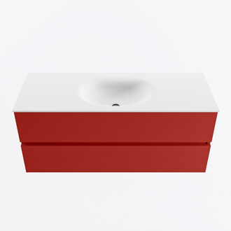 Mondiaz VICA 120cm badmeubel onderkast Fire 2 lades. Wastafel MOON midden 1 kraangat, kleur Talc.