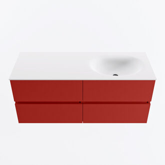 Mondiaz VICA 120cm badmeubel onderkast Fire 4 lades. Wastafel MOON rechts zonder kraangat, kleur Talc.