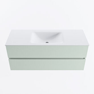 Mondiaz VICA 120cm badmeubel onderkast Greey 2 lades. Wastafel CLOUD midden 1 kraangat, kleur Talc.