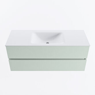 Mondiaz VICA 120cm badmeubel onderkast Greey 2 lades. Wastafel CLOUD midden zonder kraangat, kleur Talc.