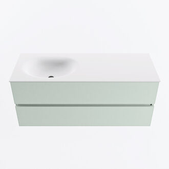 Mondiaz VICA 120cm badmeubel onderkast Greey 2 lades. Wastafel MOON links zonder kraangat, kleur Talc.