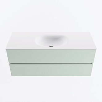 Mondiaz VICA 120cm badmeubel onderkast Greey 2 lades. Wastafel MOON midden 1 kraangat, kleur Talc.