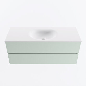 Mondiaz VICA 120cm badmeubel onderkast Greey 2 lades. Wastafel MOON midden zonder kraangat, kleur Talc.