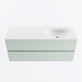 Mondiaz VICA 120cm badmeubel onderkast Greey 2 lades. Wastafel MOON rechts zonder kraangat, kleur Talc.