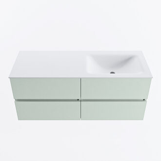 Mondiaz VICA 120cm badmeubel onderkast Greey 4 lades. Wastafel CLOUD rechts 1 kraangat, kleur Talc.