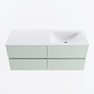 Mondiaz VICA 120cm badmeubel onderkast Greey 4 lades. Wastafel CLOUD rechts zonder kraangat, kleur Talc.