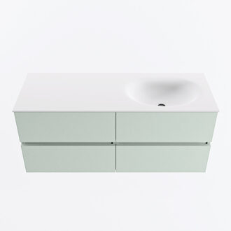 Mondiaz VICA 120cm badmeubel onderkast Greey 4 lades. Wastafel MOON rechts zonder kraangat, kleur Talc.