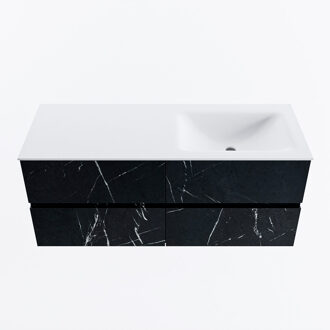Mondiaz VICA 120cm badmeubel onderkast Marquina 4 lades. Wastafel CLOUD rechts 1 kraangat, kleur Talc.