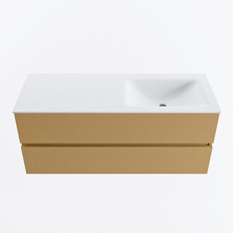 Mondiaz VICA 120cm badmeubel onderkast Oro 2 lades. Wastafel CLOUD rechts 1 kraangat, kleur Talc.