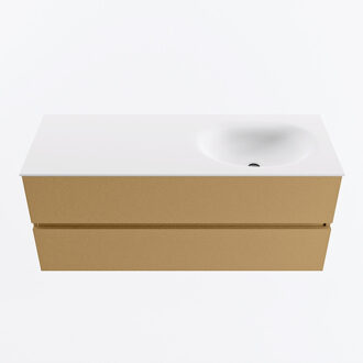 Mondiaz VICA 120cm badmeubel onderkast Oro 2 lades. Wastafel MOON rechts 1 kraangat, kleur Talc.