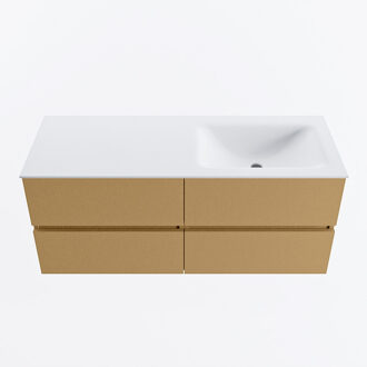 Mondiaz VICA 120cm badmeubel onderkast Oro 4 lades. Wastafel CLOUD rechts 1 kraangat, kleur Talc.