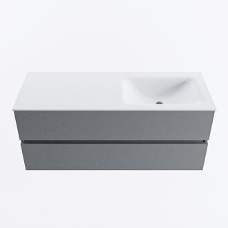 Mondiaz VICA 120cm badmeubel onderkast Plata 2 lades. Wastafel CLOUD rechts 1 kraangat, kleur Talc.