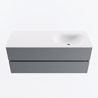 Mondiaz VICA 120cm badmeubel onderkast Plata 2 lades. Wastafel MOON rechts 1 kraangat, kleur Talc.