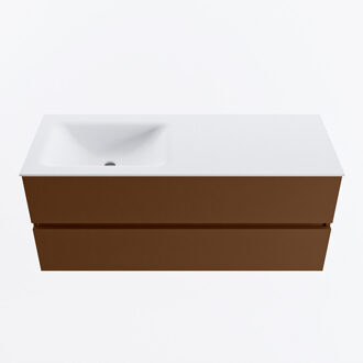 Mondiaz VICA 120cm badmeubel onderkast Rust 2 lades. Wastafel CLOUD links 1 kraangat, kleur Talc.