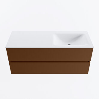 Mondiaz VICA 120cm badmeubel onderkast Rust 2 lades. Wastafel CLOUD rechts 1 kraangat, kleur Talc.