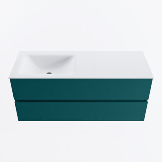 Mondiaz VICA 120cm badmeubel onderkast Smag 2 lades. Wastafel CLOUD links zonder kraangat, kleur Talc.