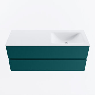 Mondiaz VICA 120cm badmeubel onderkast Smag 2 lades. Wastafel CLOUD rechts zonder kraangat, kleur Talc.