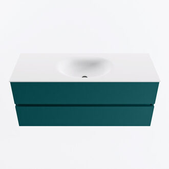 Mondiaz VICA 120cm badmeubel onderkast Smag 2 lades. Wastafel MOON midden 1 kraangat, kleur Talc.