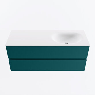 Mondiaz VICA 120cm badmeubel onderkast Smag 2 lades. Wastafel MOON rechts zonder kraangat, kleur Talc.