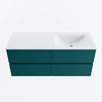 Mondiaz VICA 120cm badmeubel onderkast Smag 4 lades. Wastafel CLOUD rechts zonder kraangat, kleur Talc.