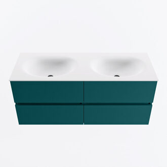 Mondiaz VICA 120cm badmeubel onderkast Smag 4 lades. Wastafel MOON dubbel 2 kraangaten, kleur Talc.