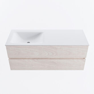 Mondiaz VICA 120cm badmeubel onderkast Underlayment 2 lades. Wastafel CLOUD links 1 kraangat, kleur Talc.