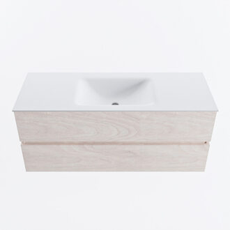 Mondiaz VICA 120cm badmeubel onderkast Underlayment 2 lades. Wastafel CLOUD midden zonder kraangat, kleur Talc.