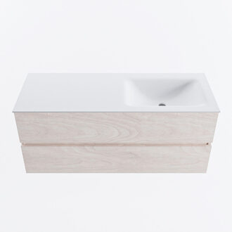 Mondiaz VICA 120cm badmeubel onderkast Underlayment 2 lades. Wastafel CLOUD rechts 1 kraangat, kleur Talc.