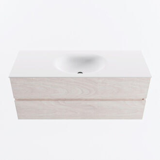 Mondiaz VICA 120cm badmeubel onderkast Underlayment 2 lades. Wastafel MOON midden 1 kraangat, kleur Talc.